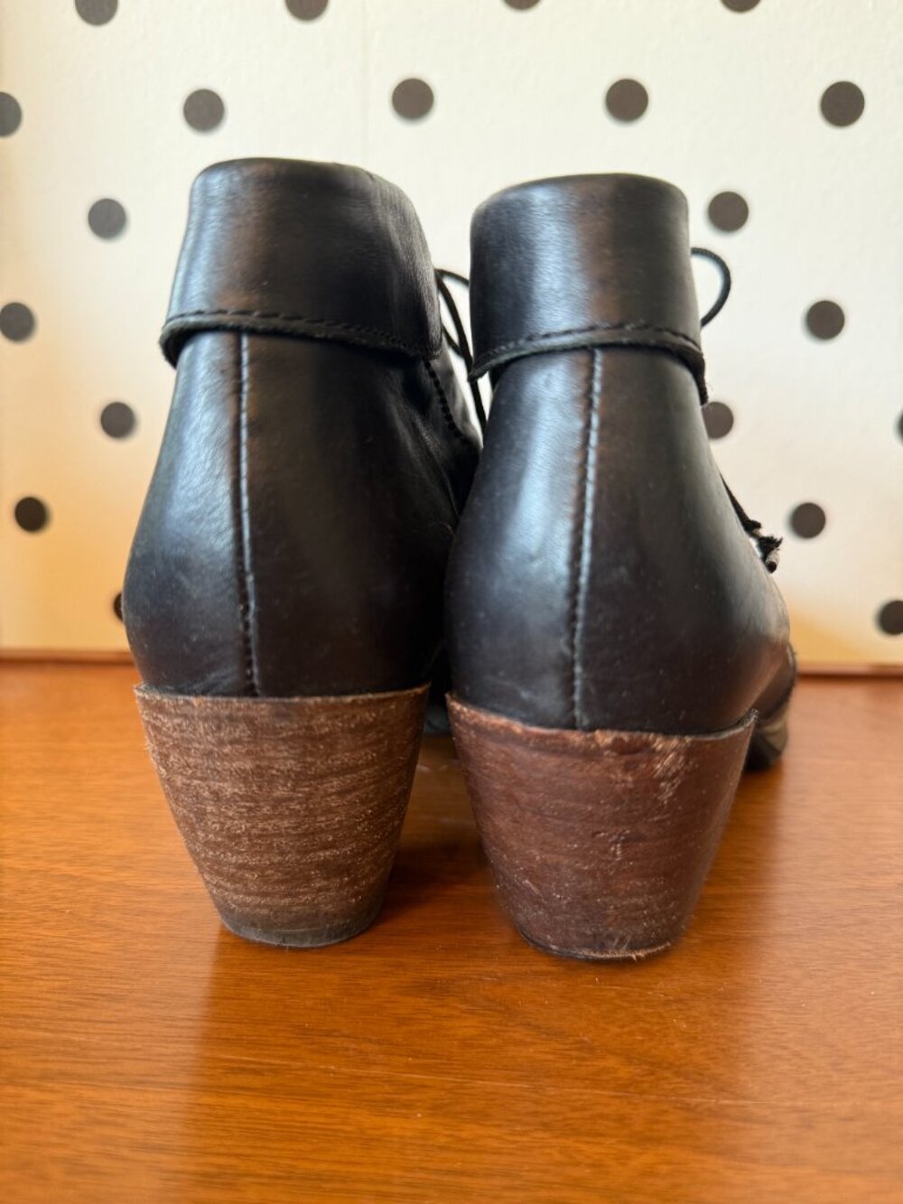 Wolky Black Leather Booties Ankle Boots Comfort Style Women’s Size 40 - Picture 4 of 6